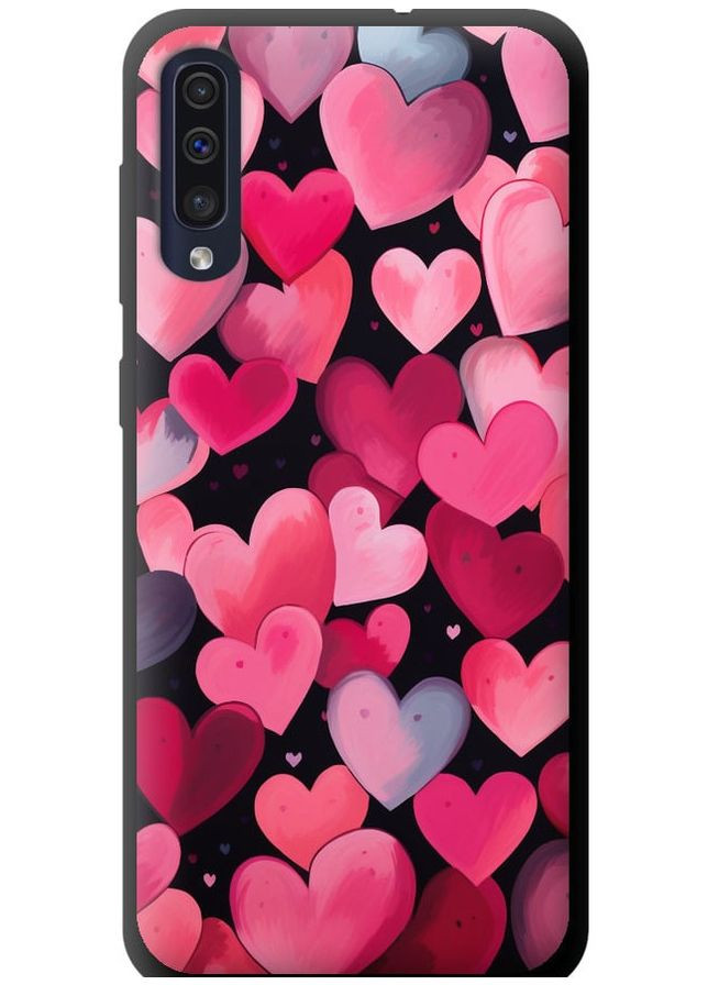 TPU чорний чохол 'Сердечка 4' для Endorphone Samsung Galaxy A50 2019 A505F (267238492)