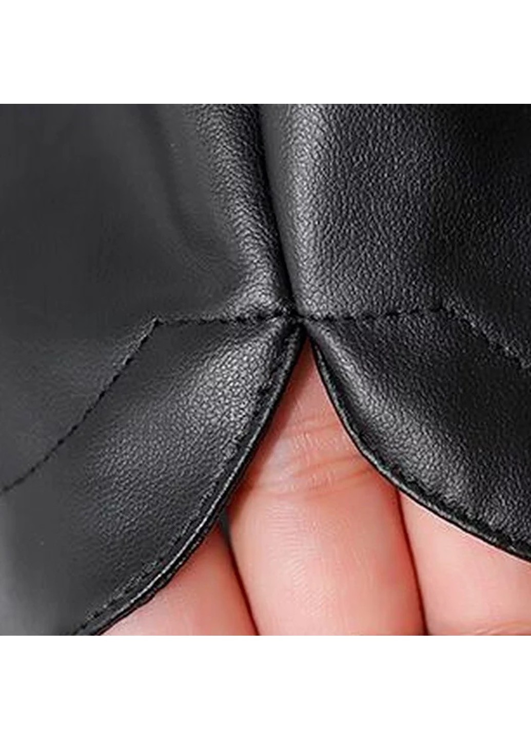 Женские шорты Icon с карманами из экокожи черные No Brand (257271849)