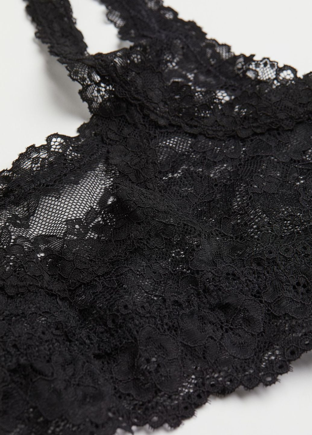 Чёрный топ из кружевного бюстгальтера без подкладок H&M без косточек
