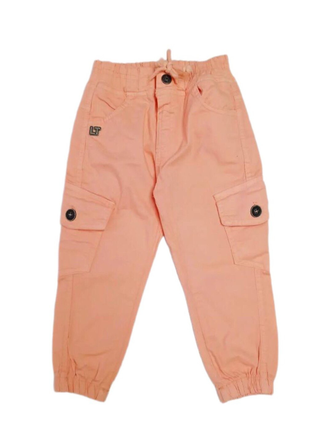 Персиковые стильные джинсы джогеры персиковый цвет для девочек Lilitop