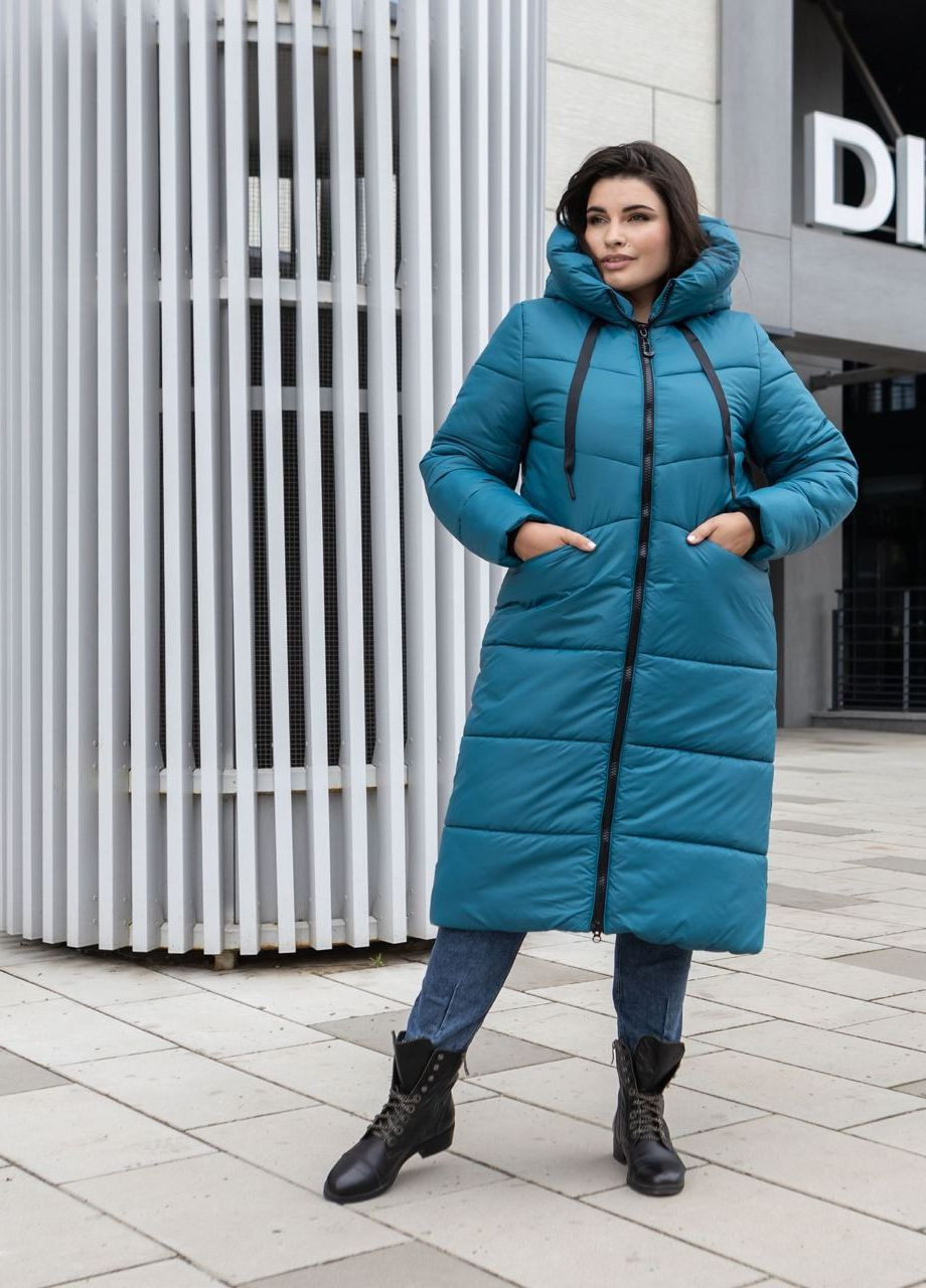 Бирюзовая зимняя зимняя женская куртка большого размера SK