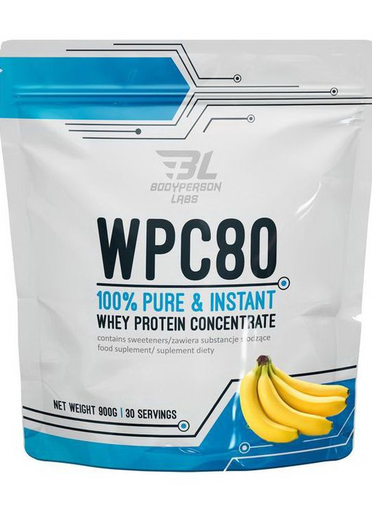 Протеин WPC80 900 g (Vanilla) Bodyperson Labs (267150608)