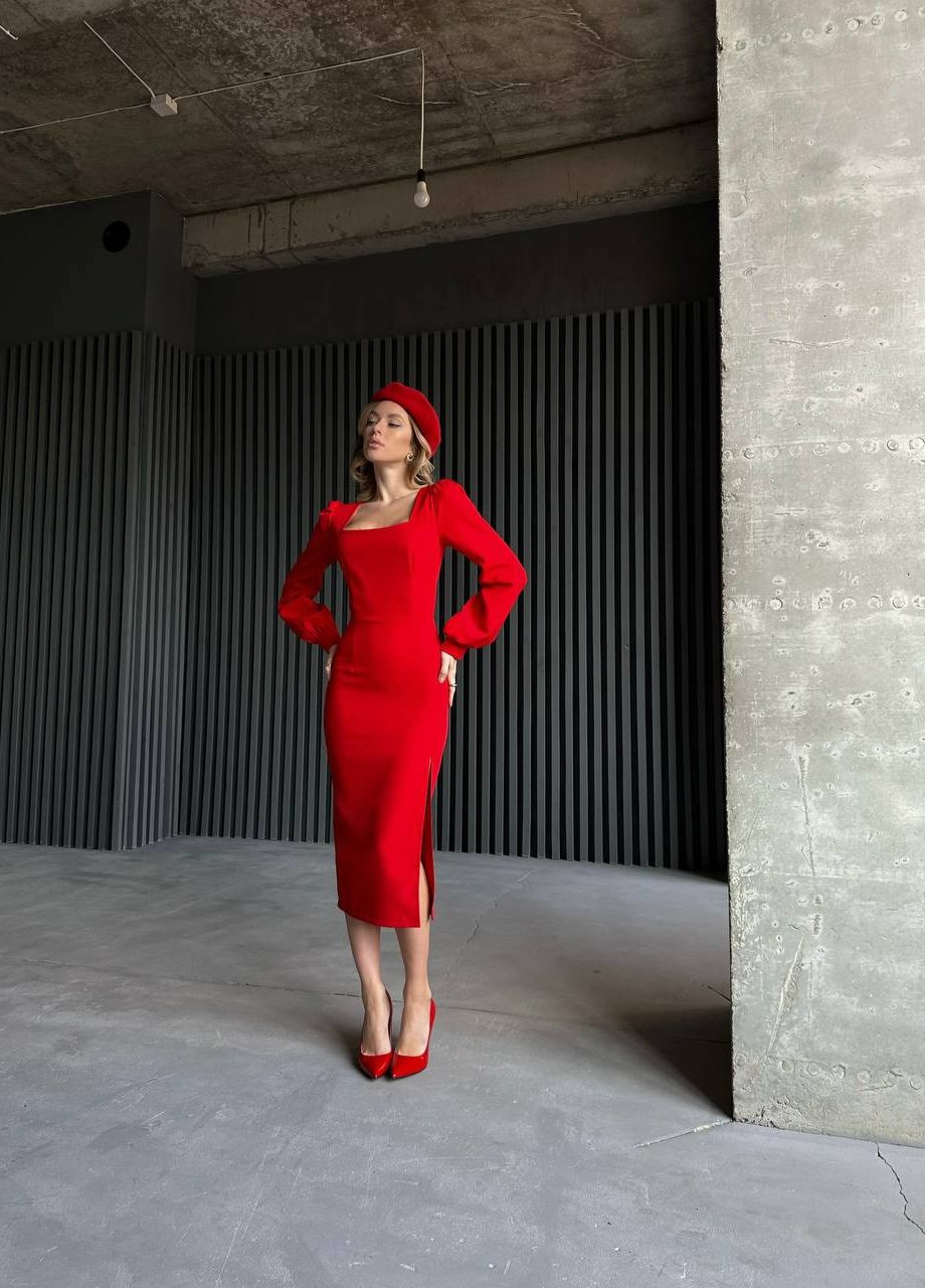 Яскраво-червона жіноча сукня костюмка No Brand