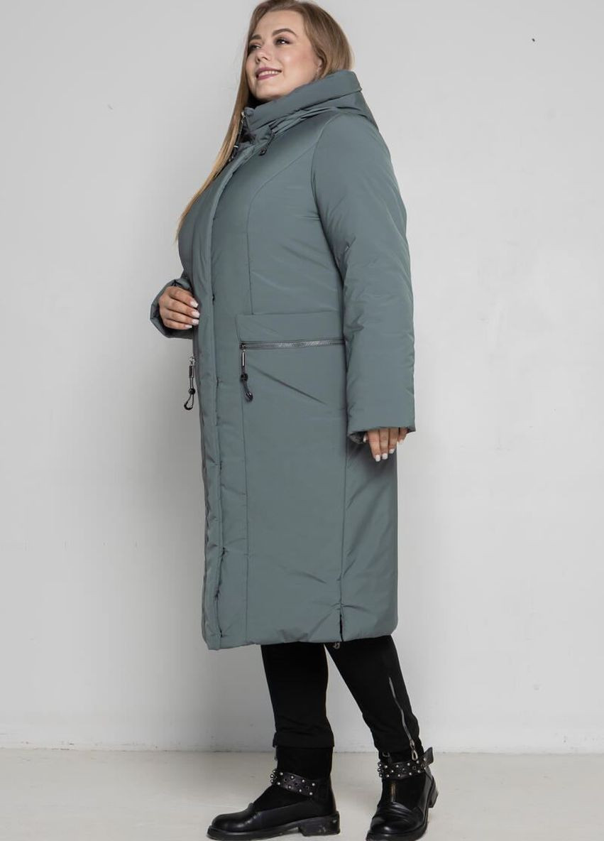 Бирюзовая зимняя зимняя женская куртка большого размера SK