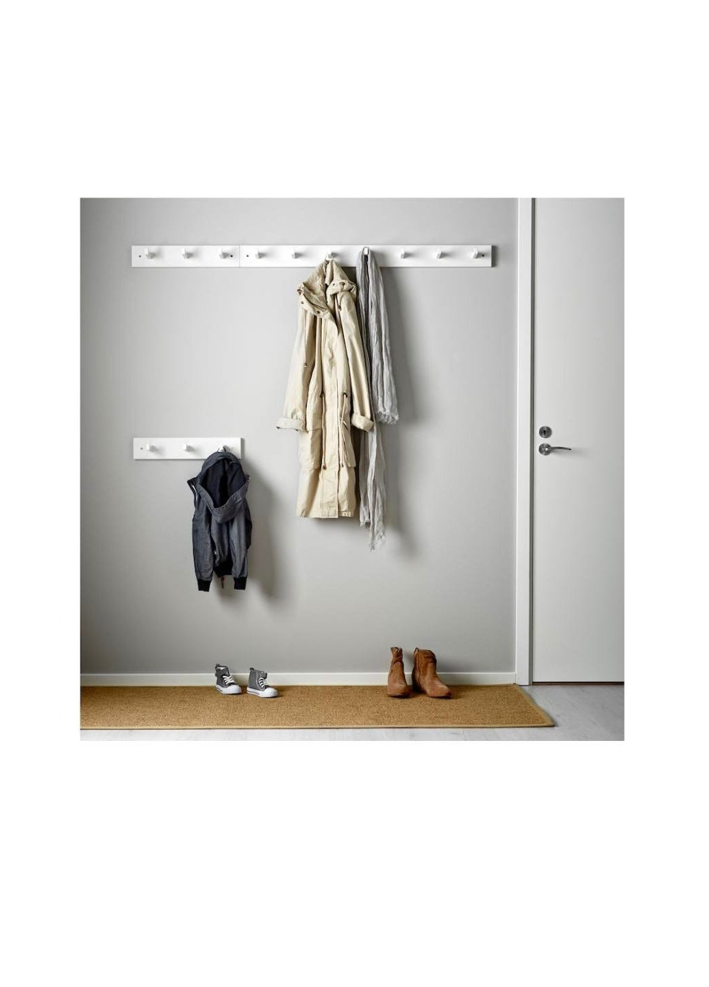 Вешалка с 3 крючками, белый (45*10*9 см) IKEA kubbis (260328985)