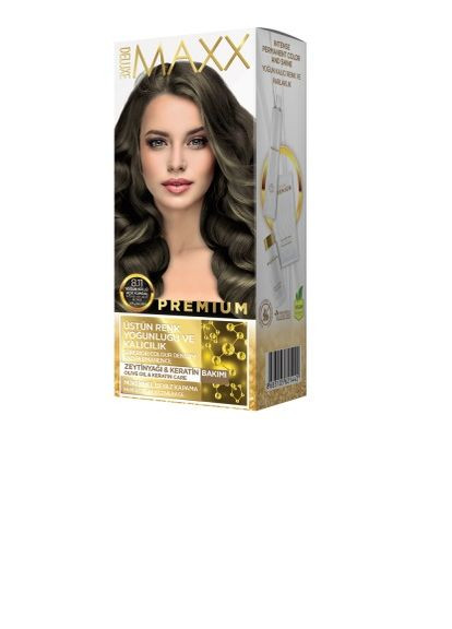 Фарба для волосся 8.11 Інтенсивний попілясто-русий, 50 мл+50 мл+10 мл Maxx Deluxe (278648385)
