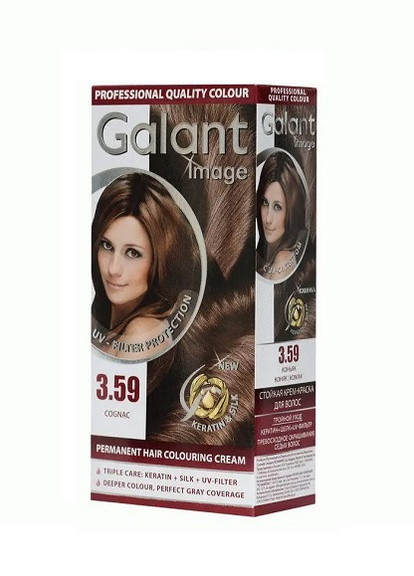 Стійка крем-фарба для волосся Image 3.59 коньяк 115 мл Galant (258512388)