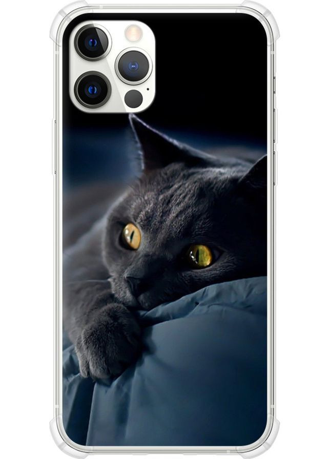 Силикон с усиленными углами чехол 'Дымчатый кот' для Endorphone apple iphone 12 (265227358)