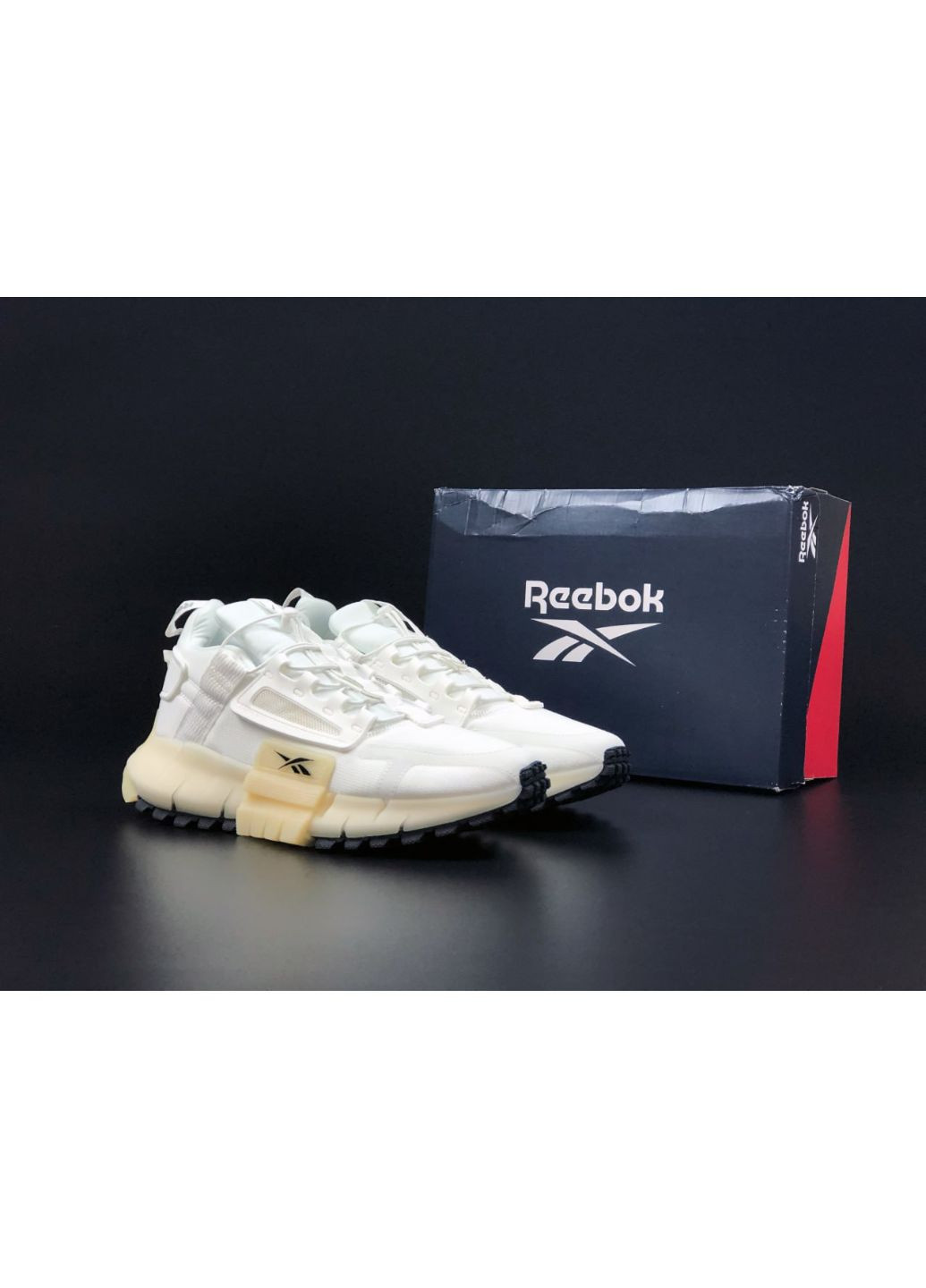 Белые демисезонные мужские кроссовки белые "no name" Reebok Zig Kinetica II