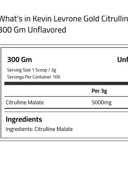 Gold Citrulline Malate 300 g /150 servings/ Kevin Levrone (258499293)