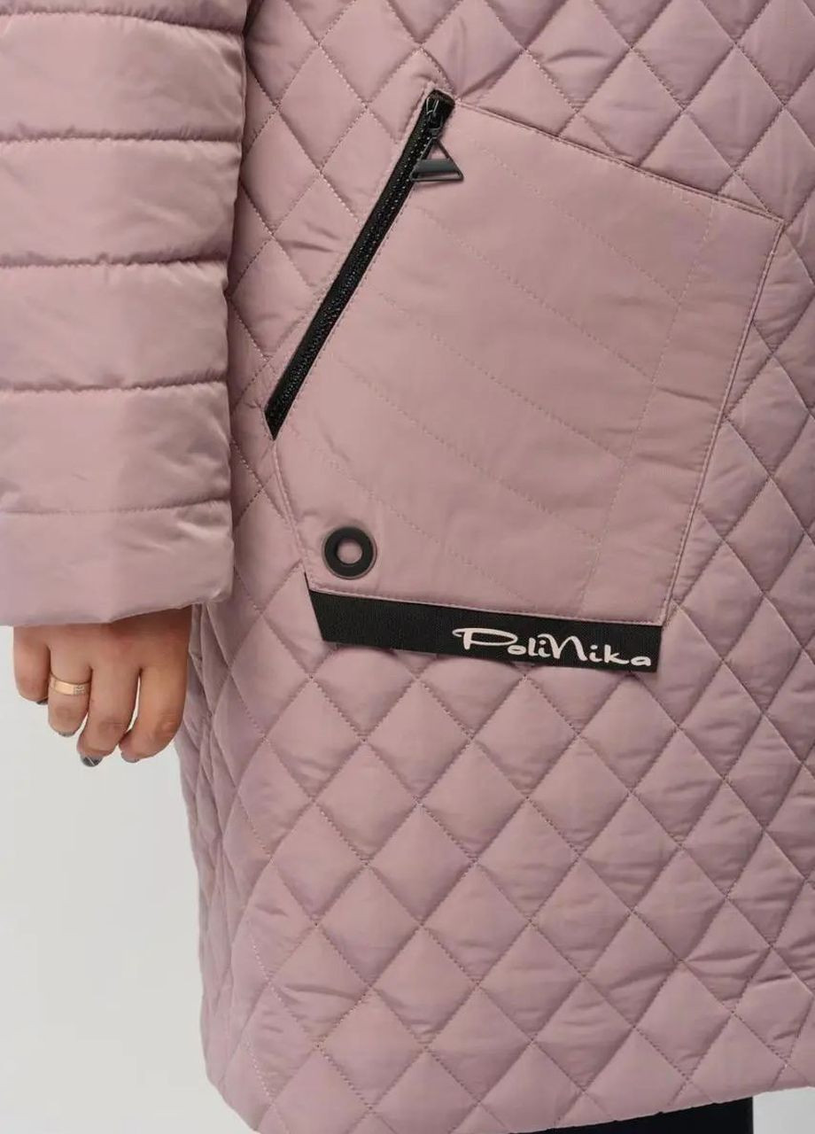 Пудровая демисезонная женская куртка демисезонная большого размера SK