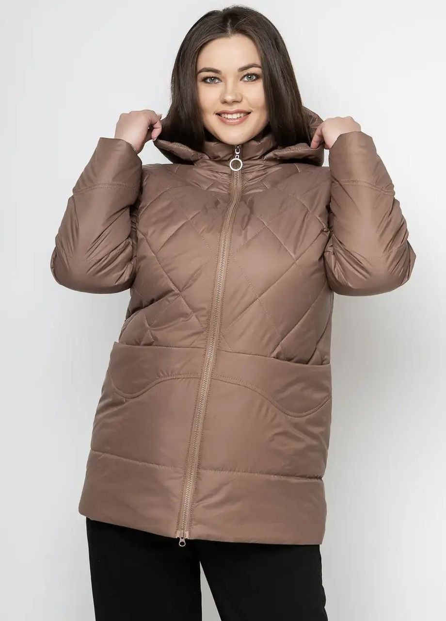Кавова демісезонна жіноча демісезонна куртка великого розміру SK
