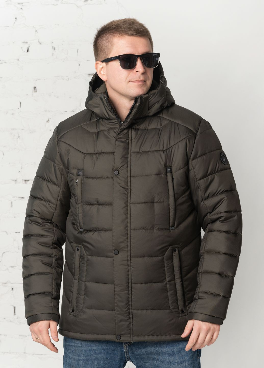 Оливковая (хаки) зимняя мужская зимняя куртка парка SK