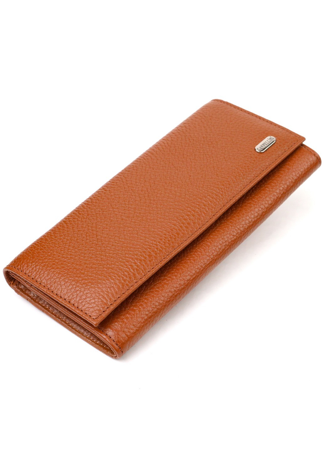 Надійний жіночий гаманець із натуральної зернистої шкіри 21712 Коричневий Canpellini (259874079)