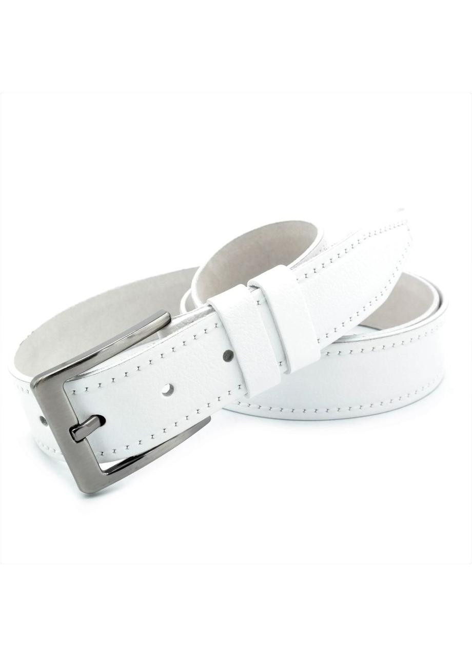 Ремень мужской кожаный Белый SKL85-323791 New Trend (259142053)