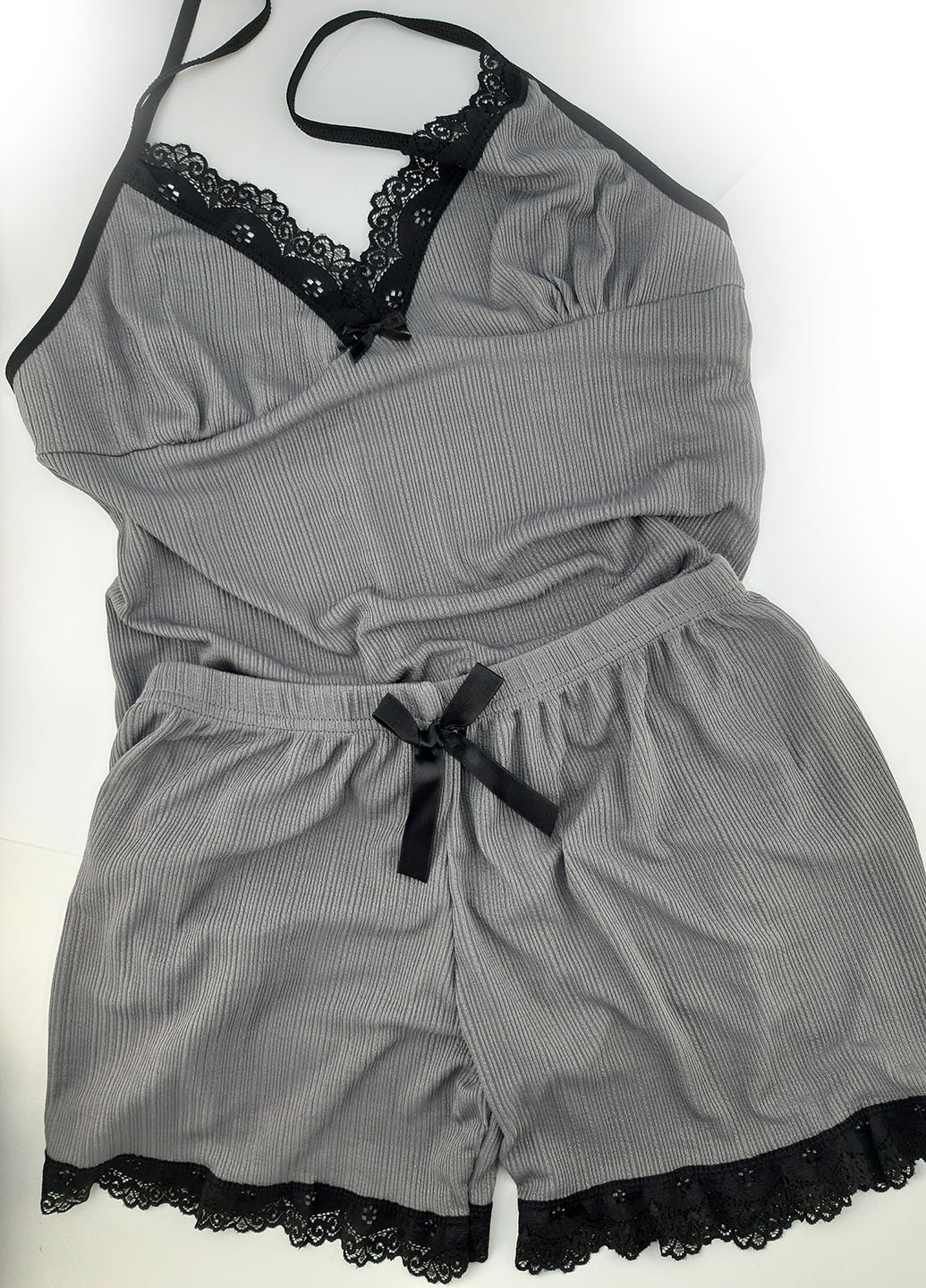 Сіра піжама домашній костюм майка + шорти Le'Maries