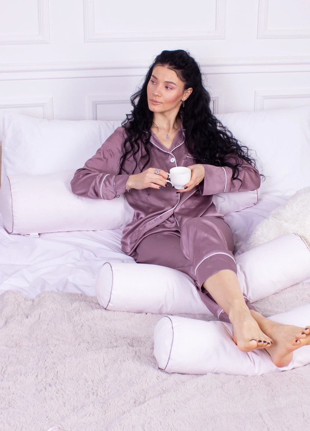 Подушка-валик №8113 Naturale Line 11-2409 Elma EcoSilk 60х16 (2200006248187) Mirson (258822810)