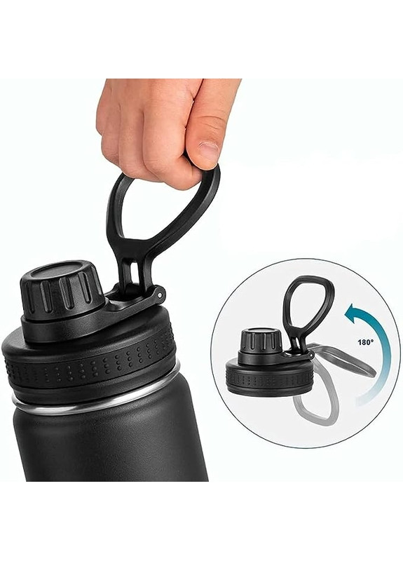 Металлическая спорт бутылка - термос для воды 1000 мл Start, черная More (269462800)