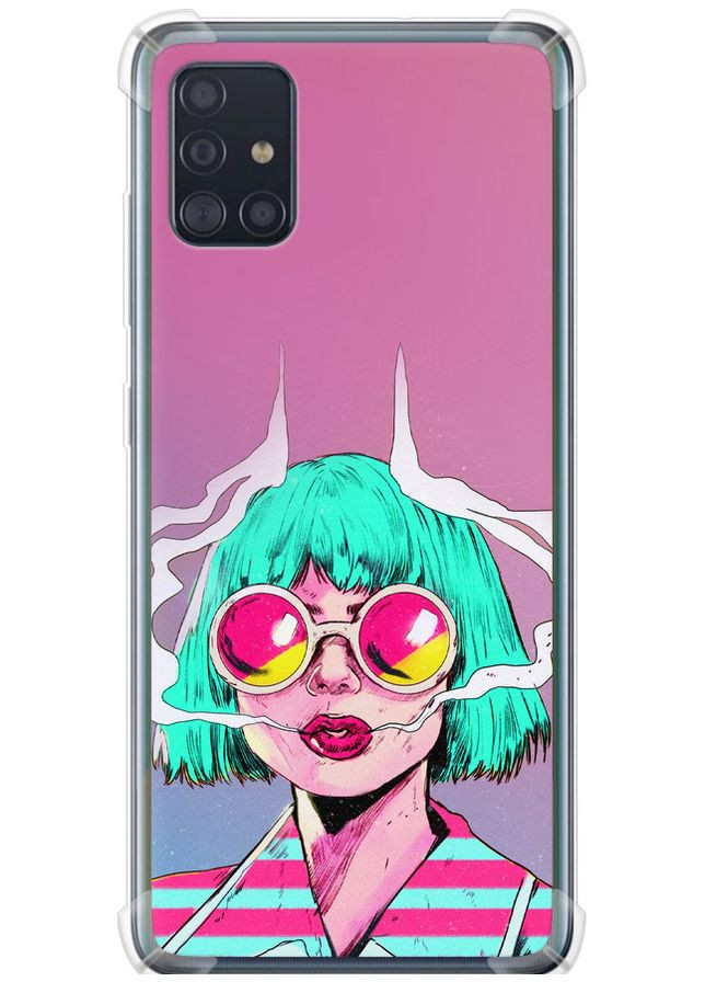 Силіконовий протиударний с посиленими кутами чохол 'Поп арт дівчина' для Endorphone Samsung Galaxy A51 2020 A515F (276192541)
