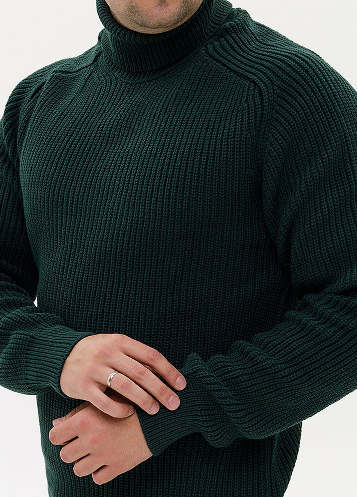 Зелений зимовий чоловічий светр колір зелений цб-00232893 Figo