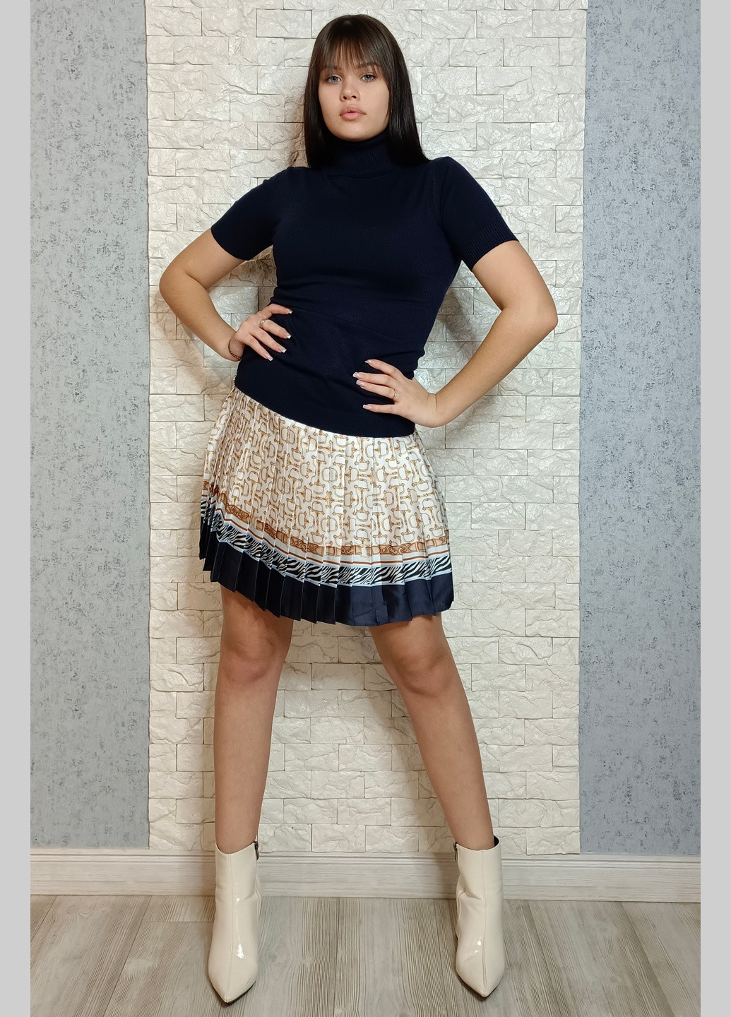 Разноцветная кэжуал с абстрактным узором юбка SETRE touch плиссе
