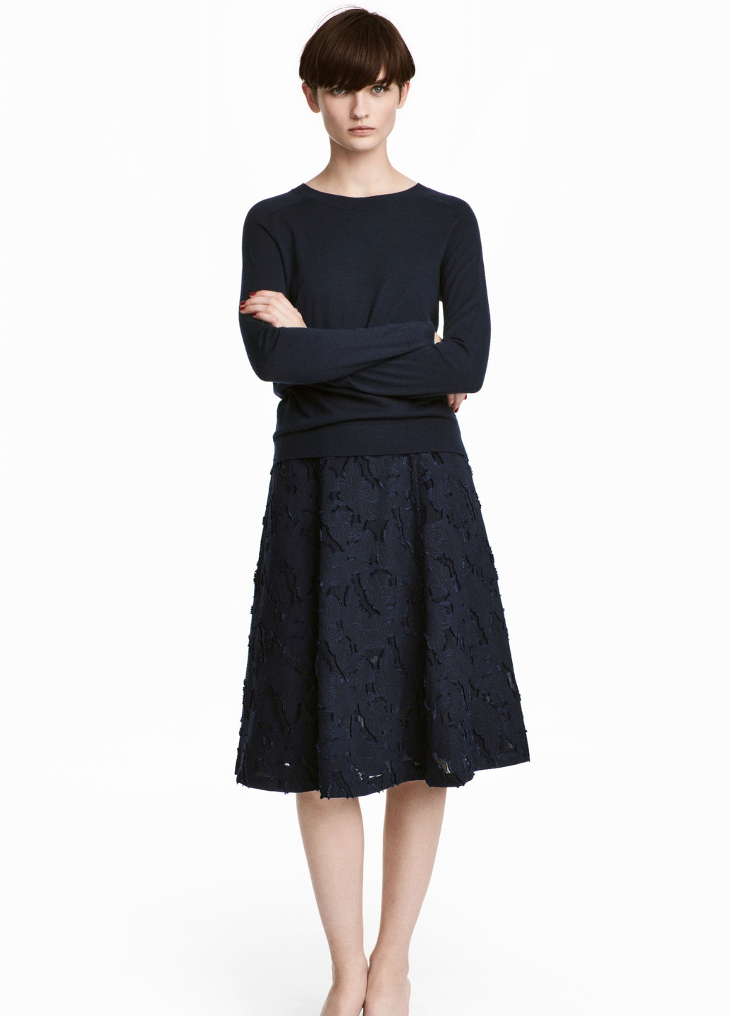 Темно-синяя спідниця,темно-синій, H&M