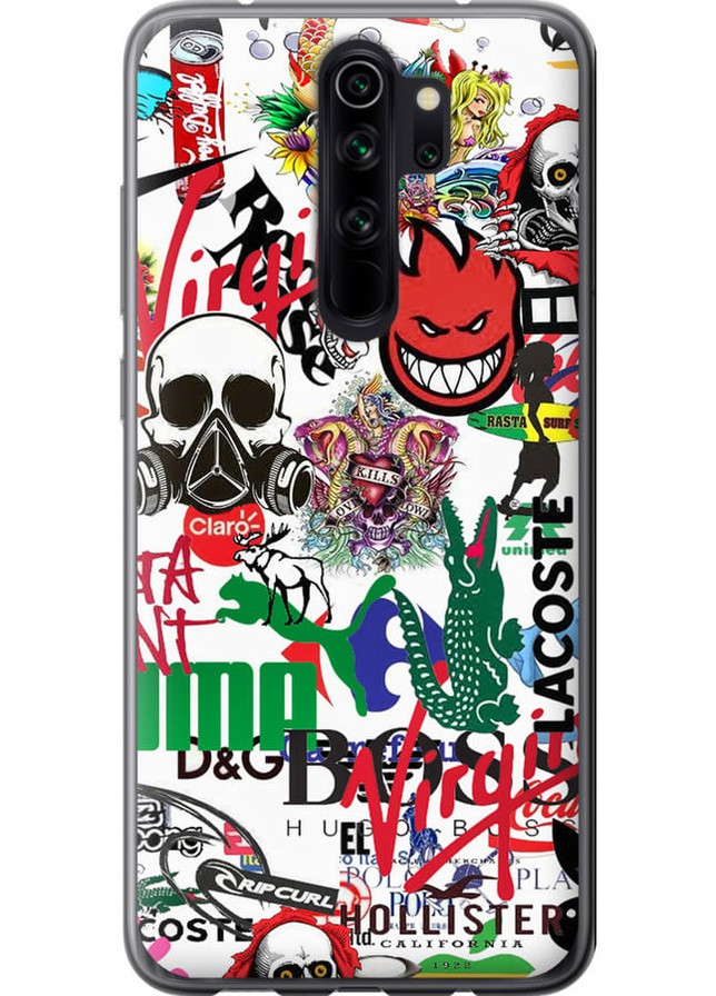 2D пластиковый чехол 'Many different logos' для Endorphone Xiaomi Redmi Note 8 Pro (258085547)
