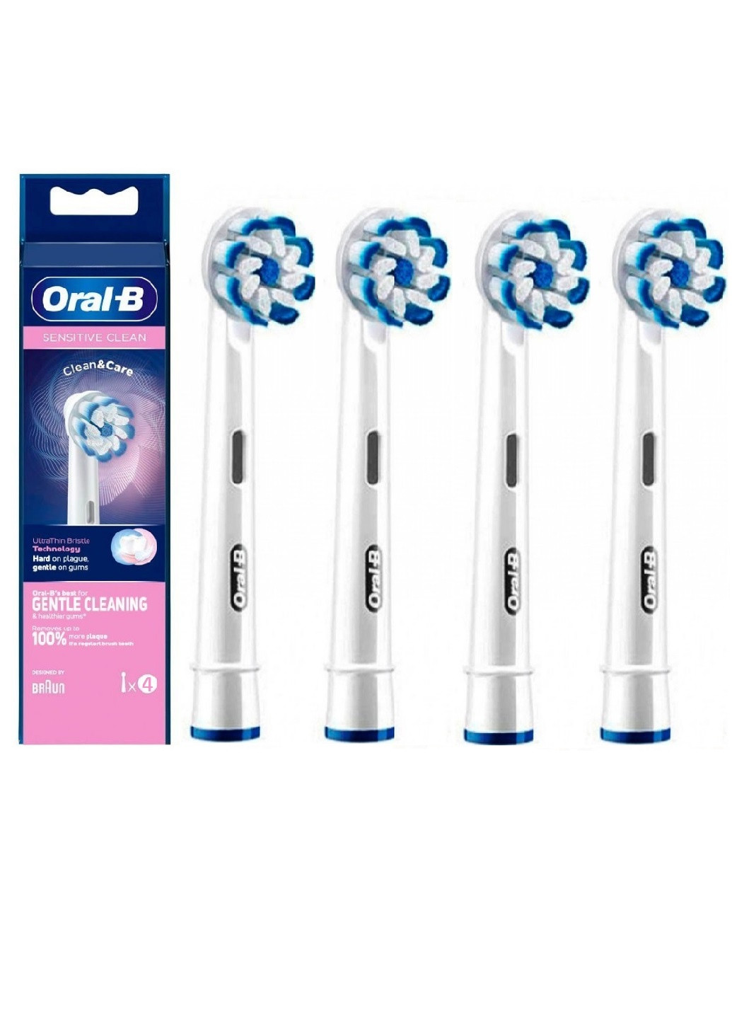 Насадки для електричної зубної щітки, 4 шт. Braun oral-b sensitive clean (257883790)