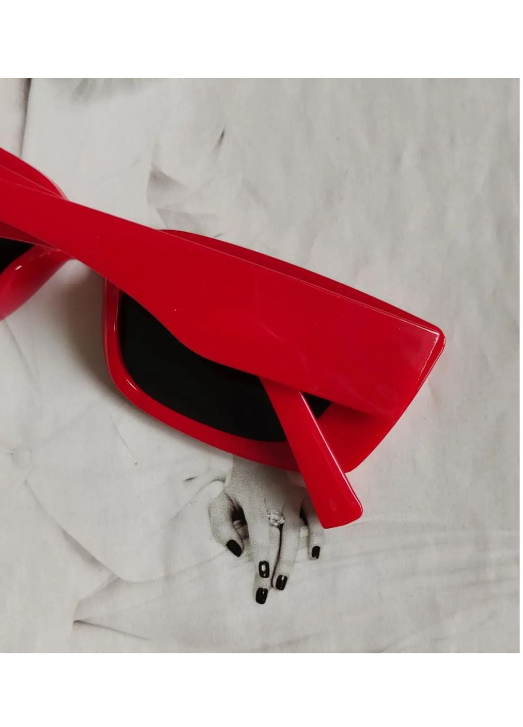 Солнцезащитные прямоугольные стильные очки Красный No Brand (257698943)