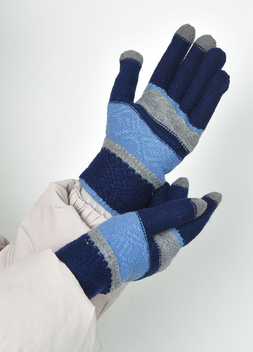 Перчатки женские сенсорные темно-синего цвета Let's Shop (267723504)