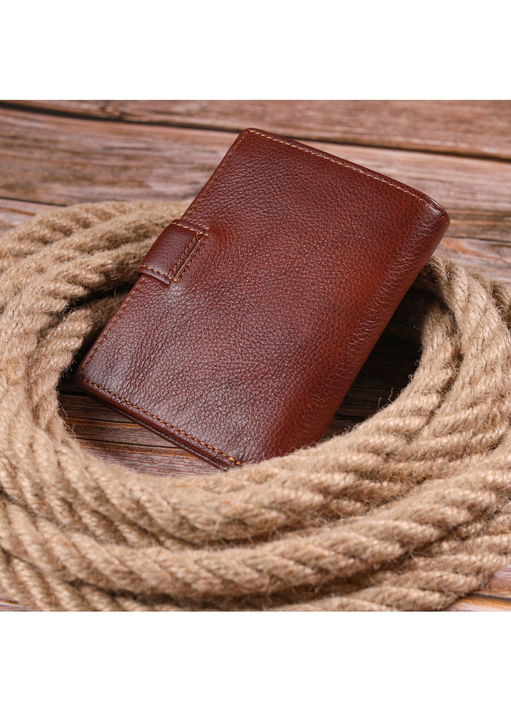 Вертикальное мужское портмоне из натуральной кожи 21399 Коричневый Vintage (258267818)