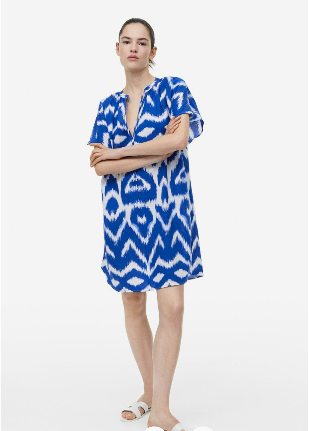 Синя повсякденний жіноча бавовняна сукня н&м (55842) xs синя H&M