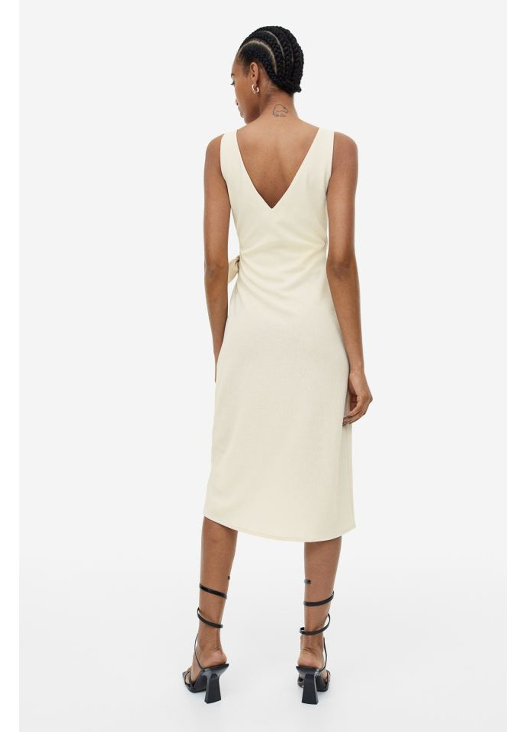 Білий коктейльна жіноча сукня з вирізом (24555) 34 біла H&M