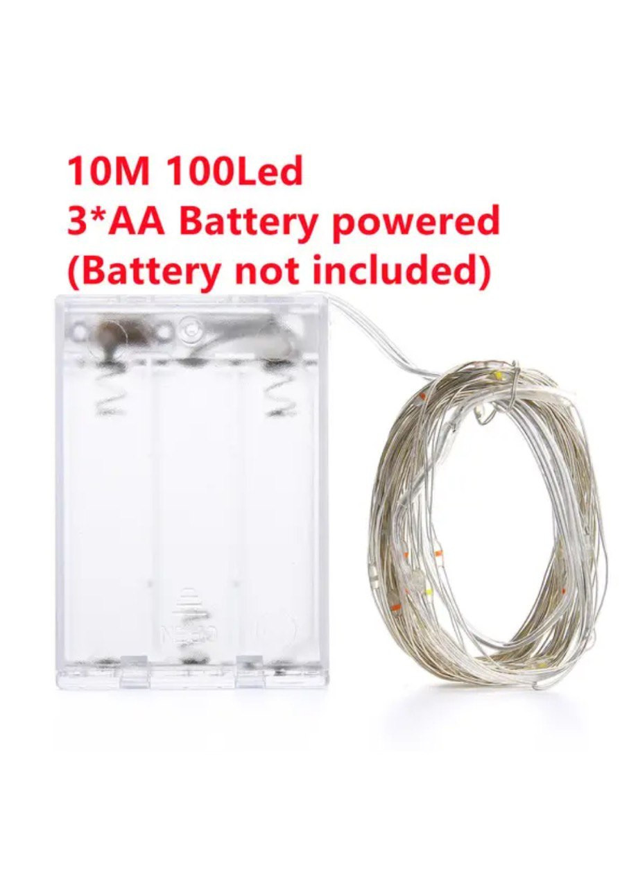Гірлянда роса на батареях 100LED 10 м No Brand (265225832)