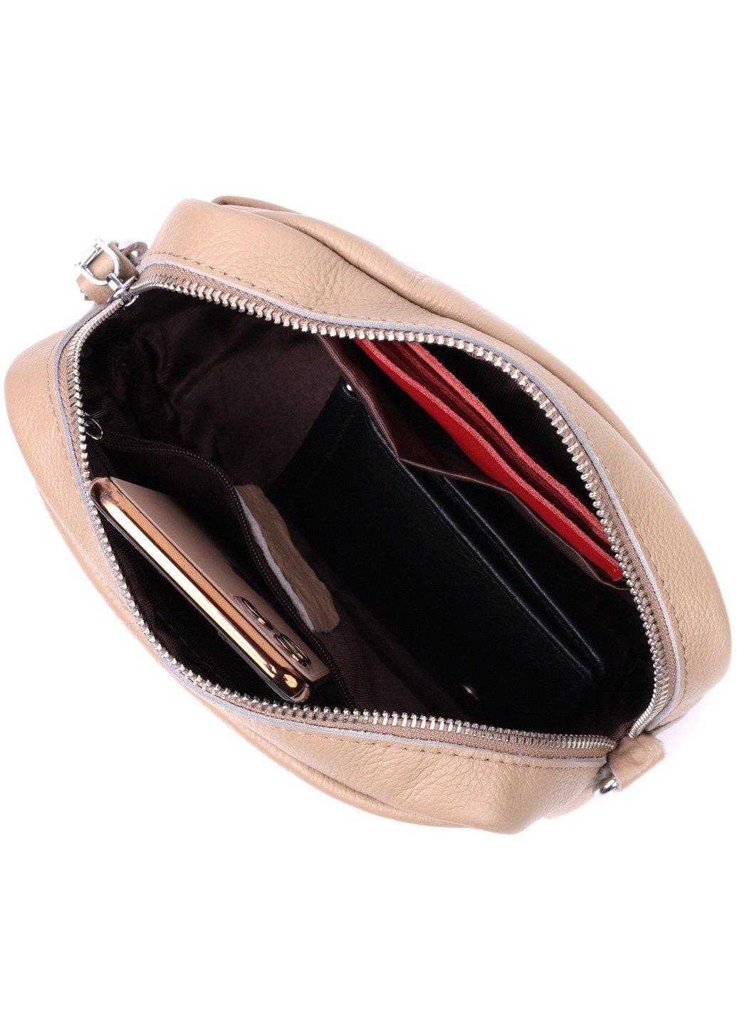 Сумка для жінок з натуральної м'якої шкіри 22437 Бежева Vintage (276457503)