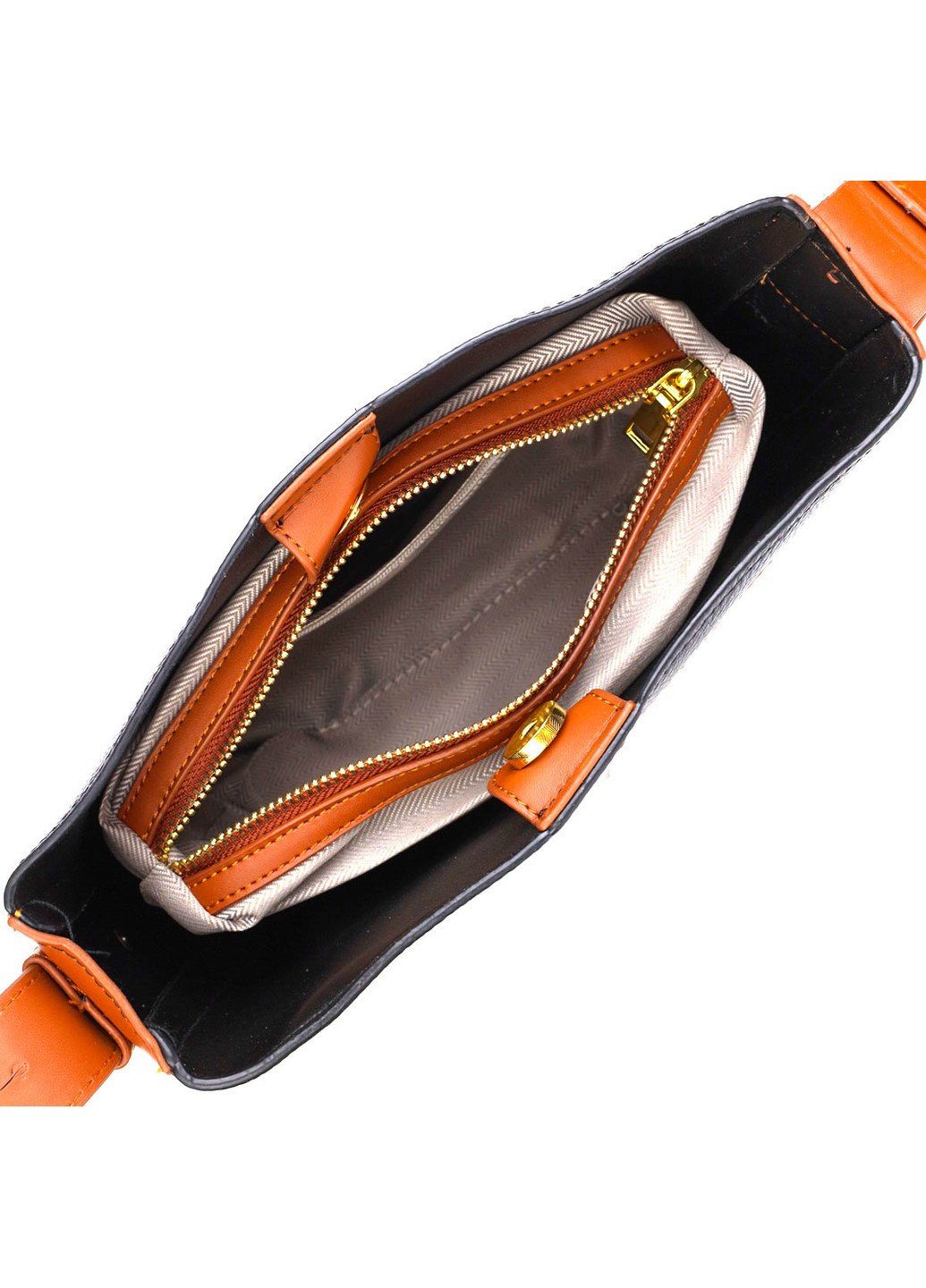 Женская полукруглая сумка кросс-боди из натуральной кожи 22093 Черная Vintage (260359817)