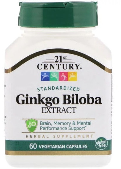 Ginkgo Biloba Extract Standardized 60 Veg Caps CEN-21249 21st Century (256723381)