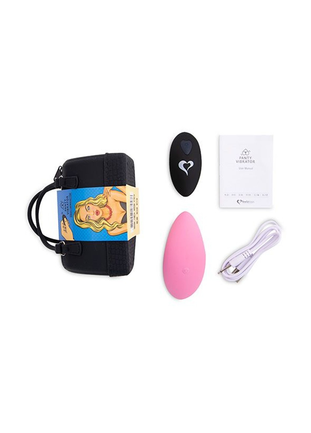 Вибратор в трусики Panty Vibrator Pink с пультом ДУ, 6 режимов работы, сумочка-чехол FeelzToys (277236723)