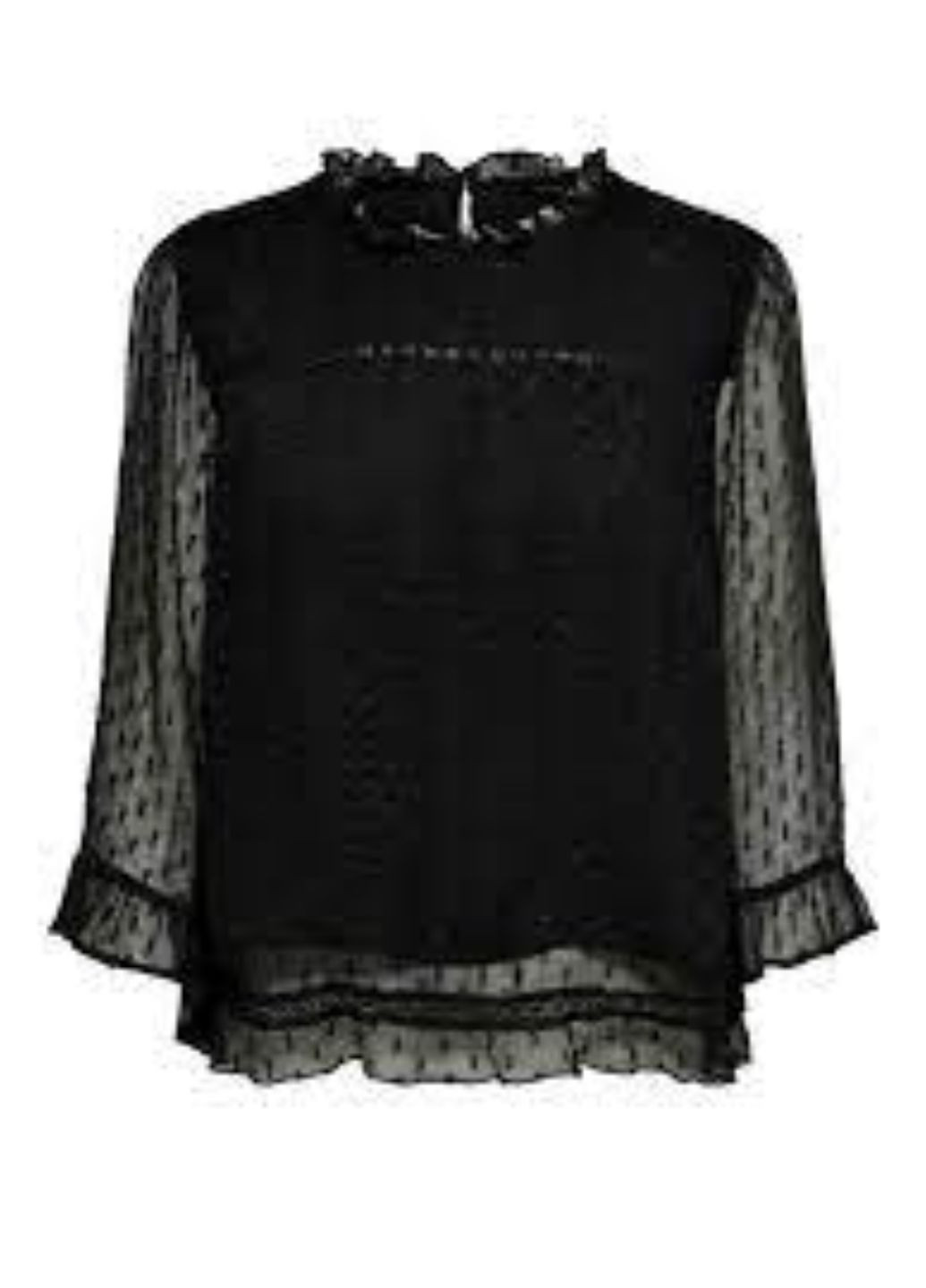 Чорна блуза однотонна пряма чорна Pigalle