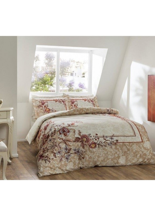 Набор постельного белья сатин Digital - Mariela krem v01 кремовый евро Tac (258261073)