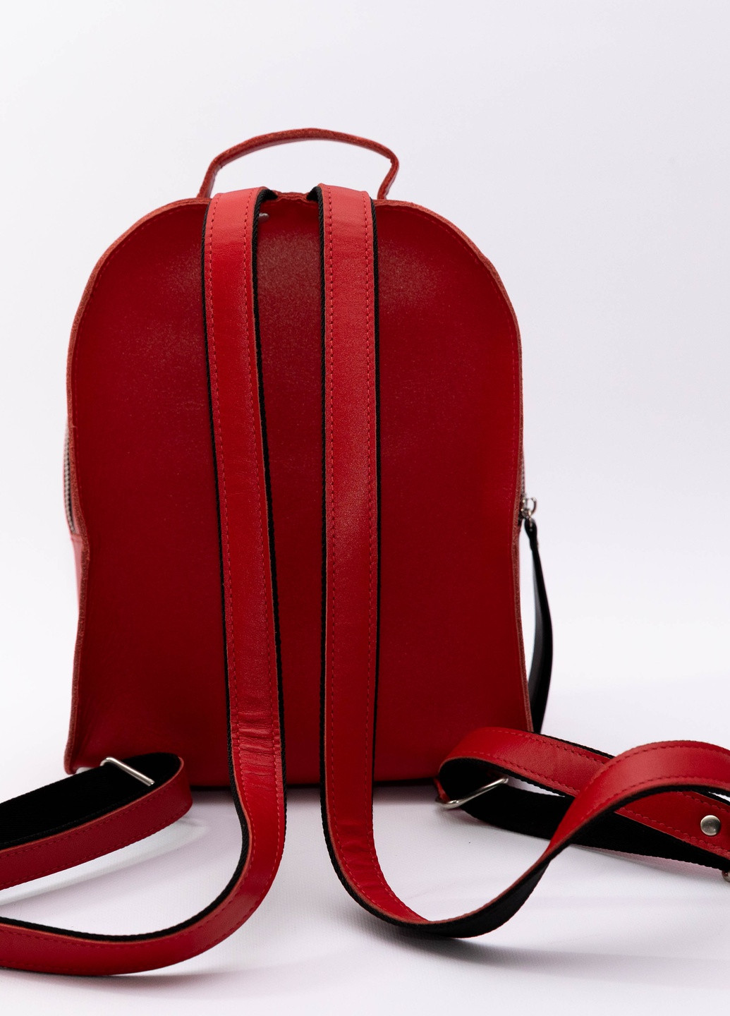 Рюкзак кожаный 28х23х10 см Красный гладкий Miros (258701069)
