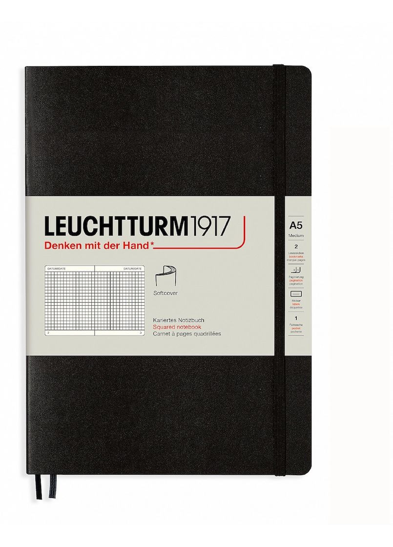 Блокнот Середній, М'яка обкладинка, чорний, клітинка Leuchtturm1917 (269901155)