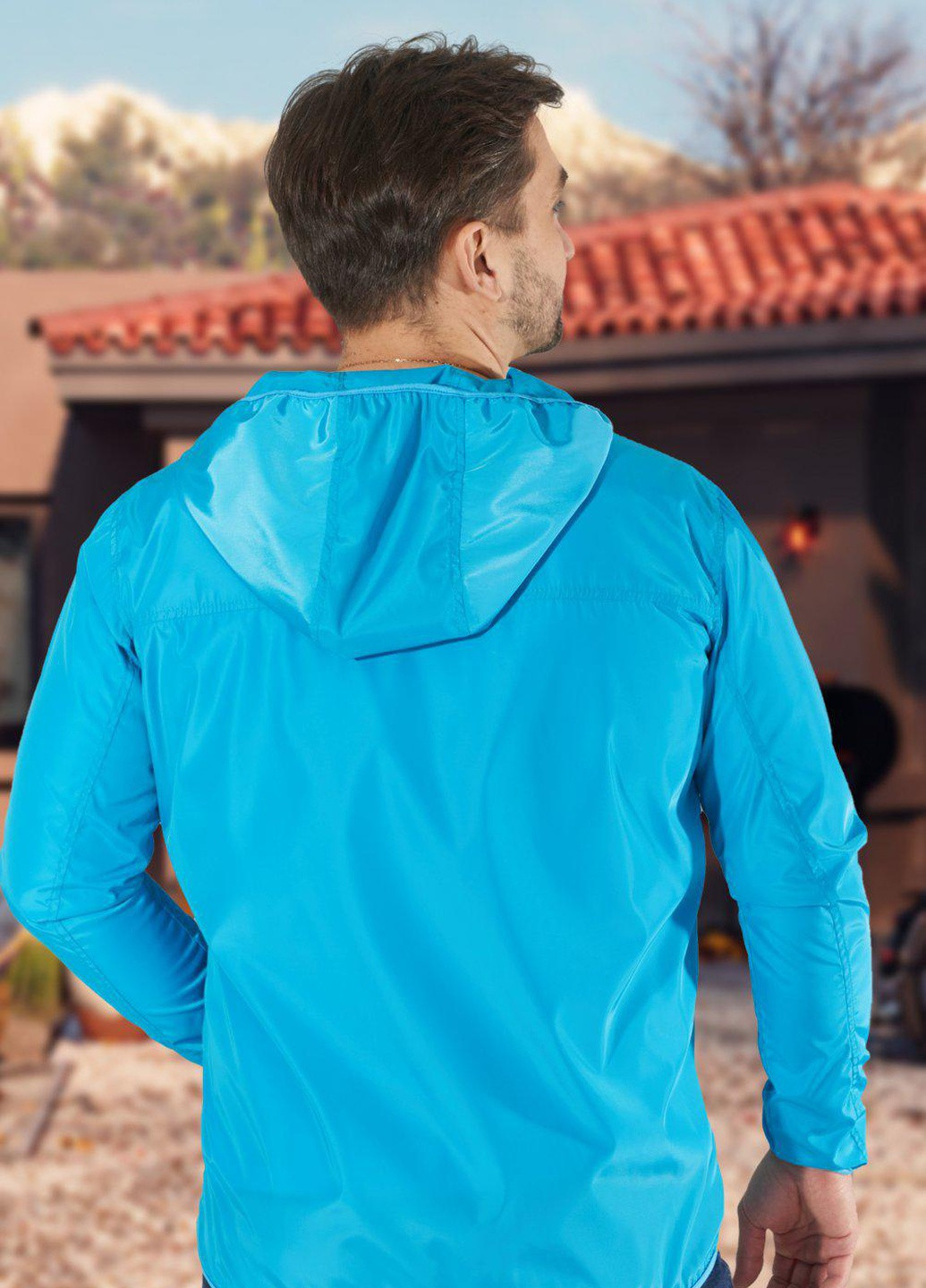 Синяя чоловічі куртки та пальто чоловіча тонкая ветровка (51531) Lemanta