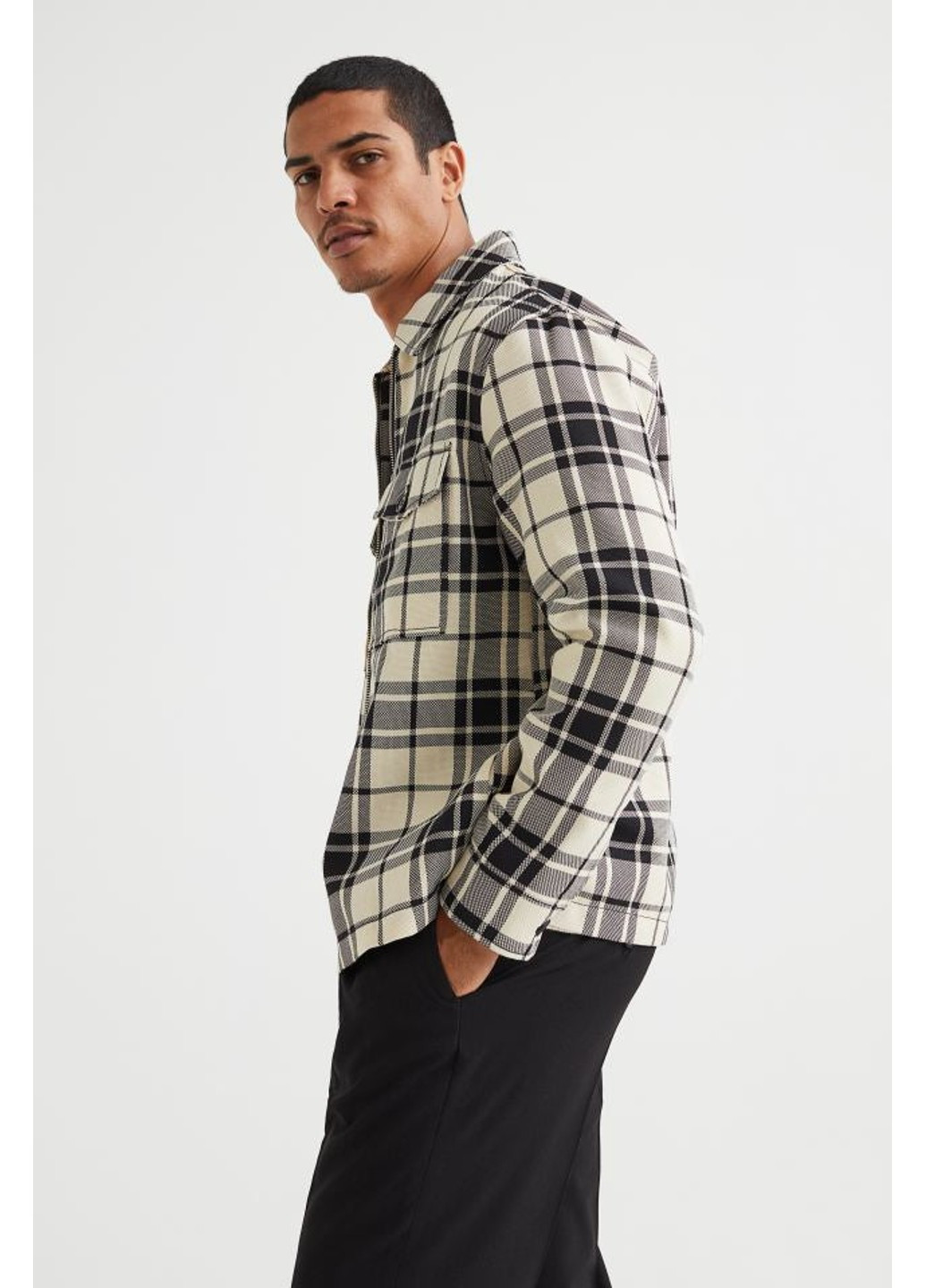 Бежевая демисезонная мужская куртка (10072) м бежевая H&M