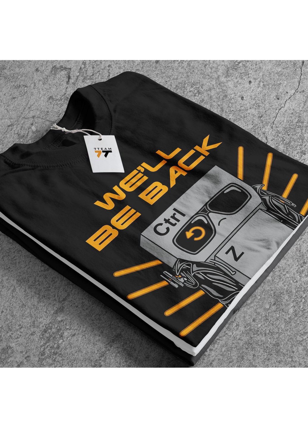 Черная футболка c принтом - ctrl z No Brand