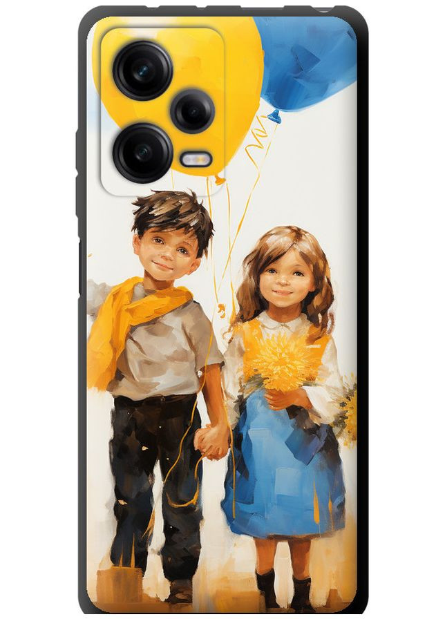 TPU черный чехол 'Дети с шариками' для Endorphone Xiaomi Redmi Note 12 Pro 5G (267235697)