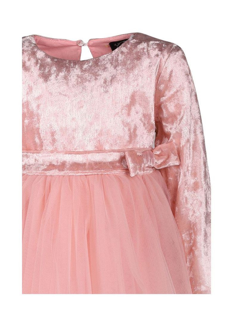 Пудровое платье нарядное велюровое пудрового цвета Yumster (265622097)