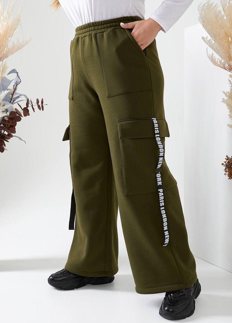 Женские брюки карго цвет хаки р.50/52 441317 New Trend (263133845)