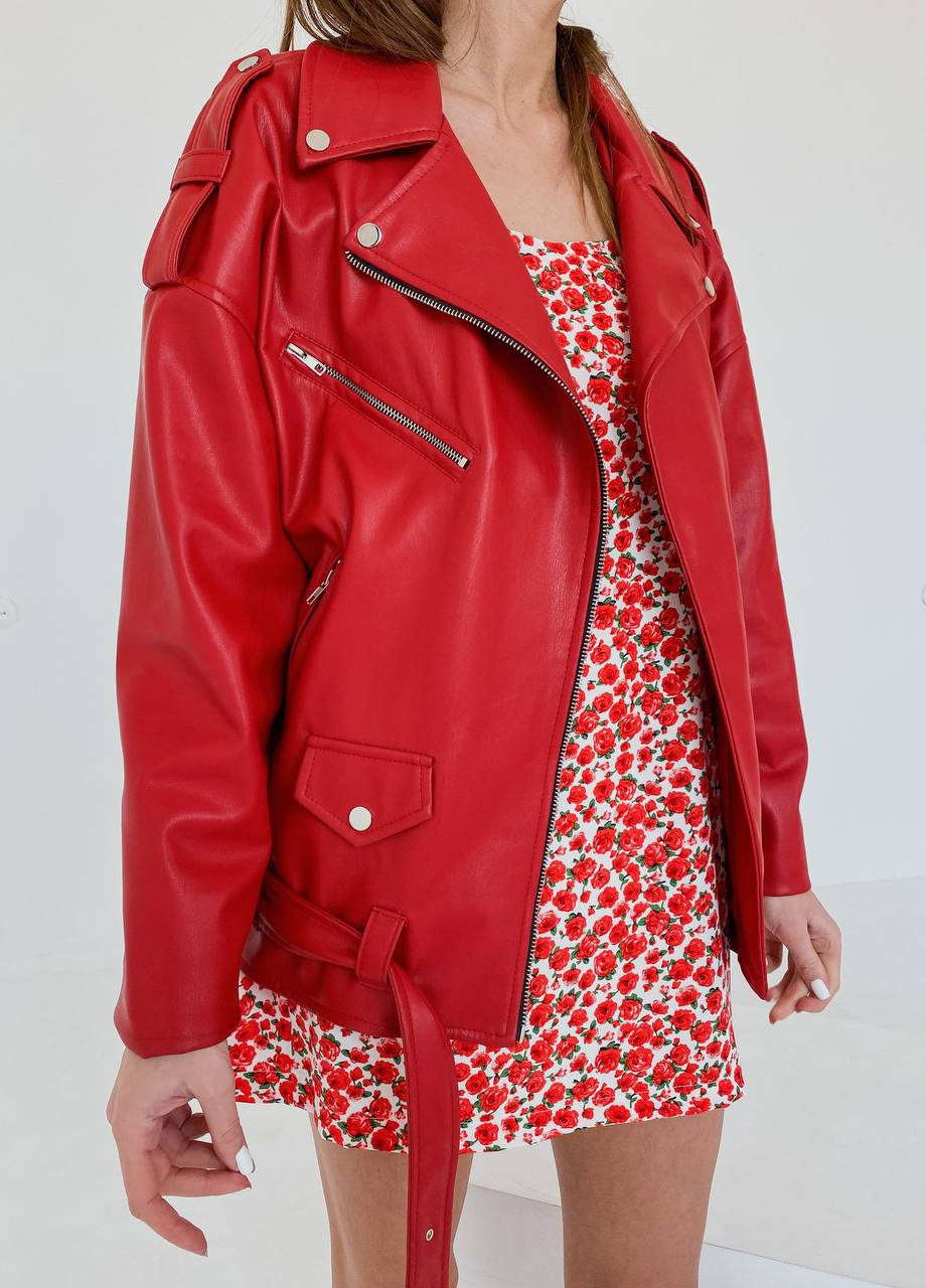 Красная демисезонная куртка косуха Liton