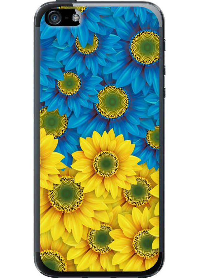 2D пластиковый чехол 'Жёлто-голубые цветы' для Endorphone Apple iPhone 5 (257826662)